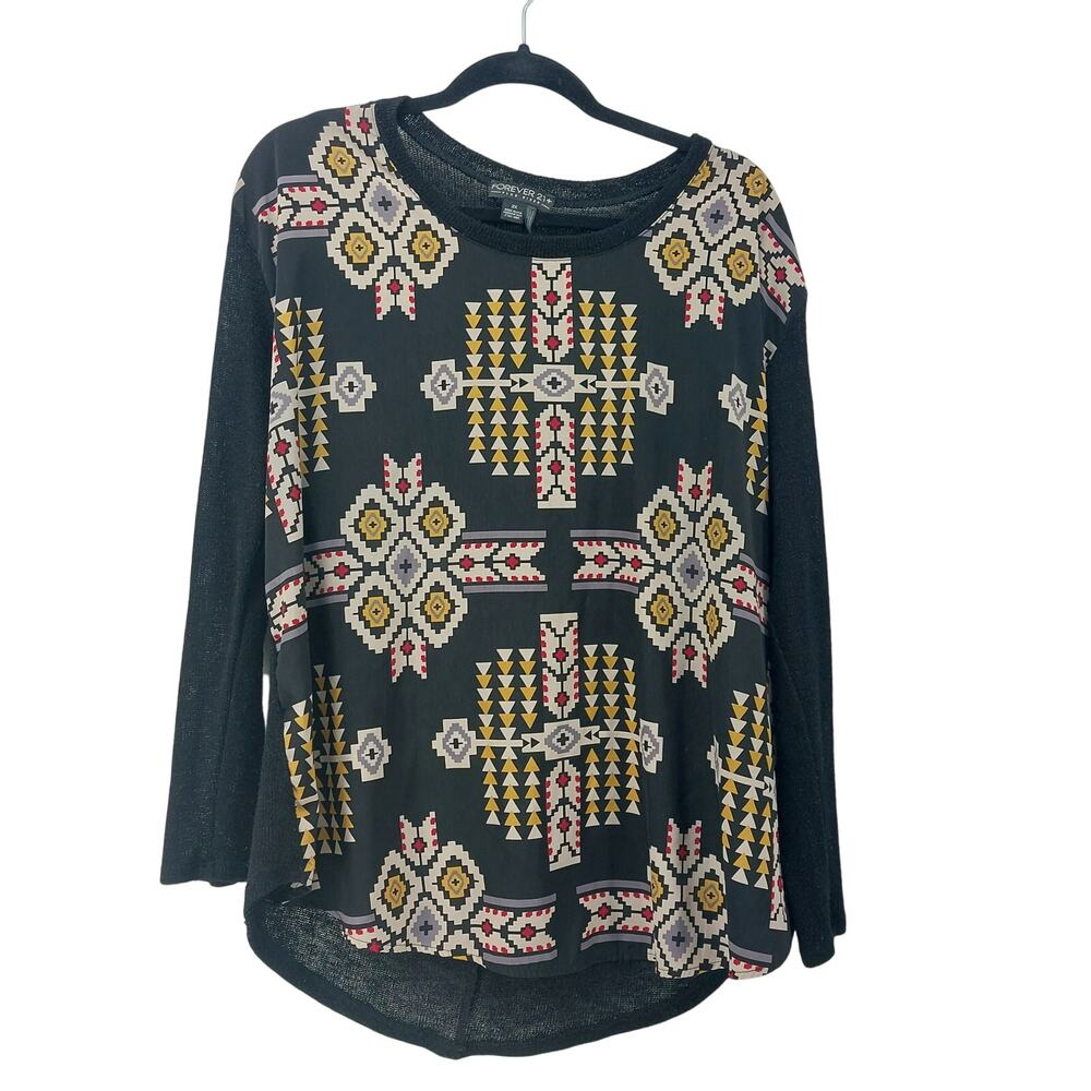 Forever 21 Womens Plus Sz 2X Aztec Southwestern Print Light Sweater - Picture 13 of 13